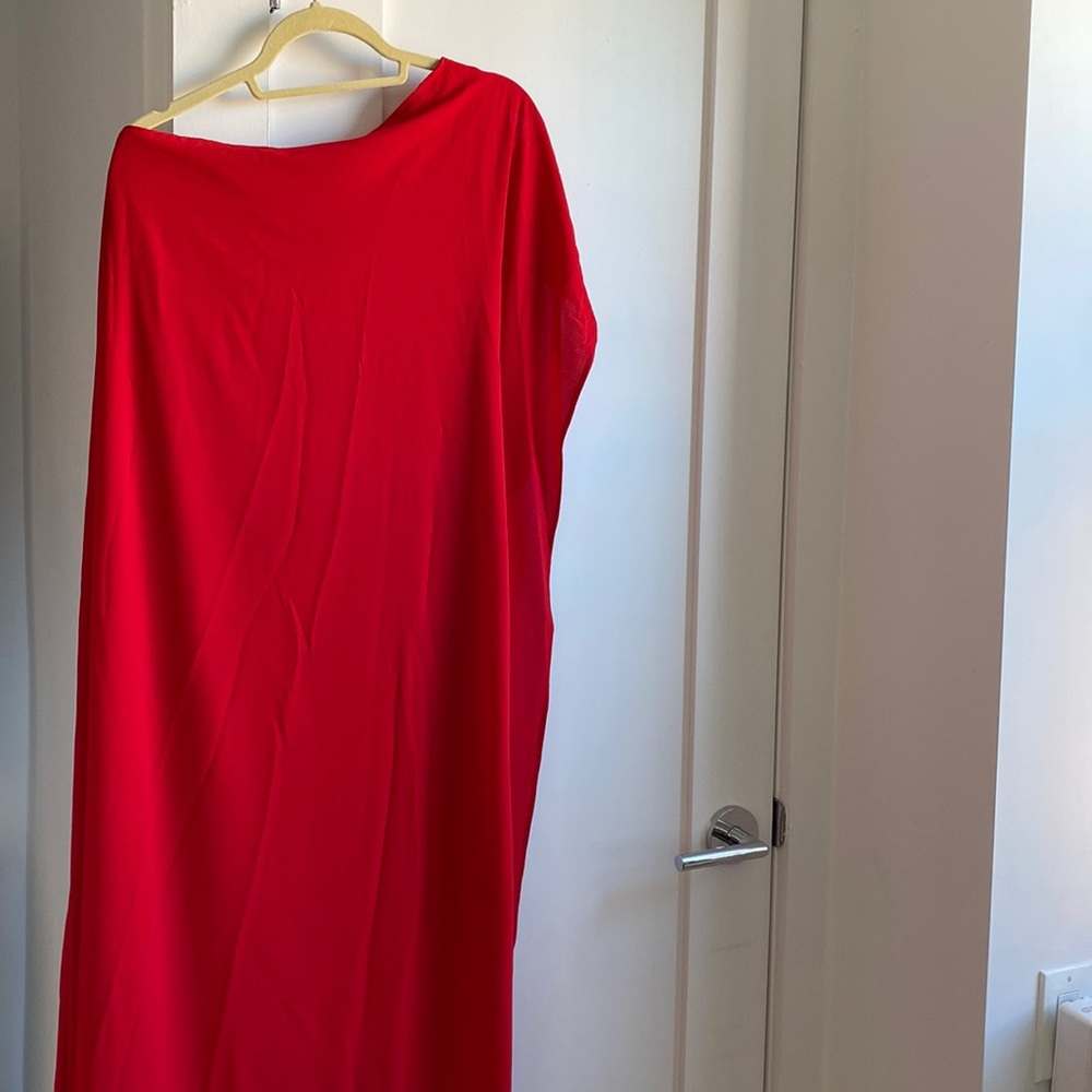 Stunning one shoulder long goddess gown designed by VICI